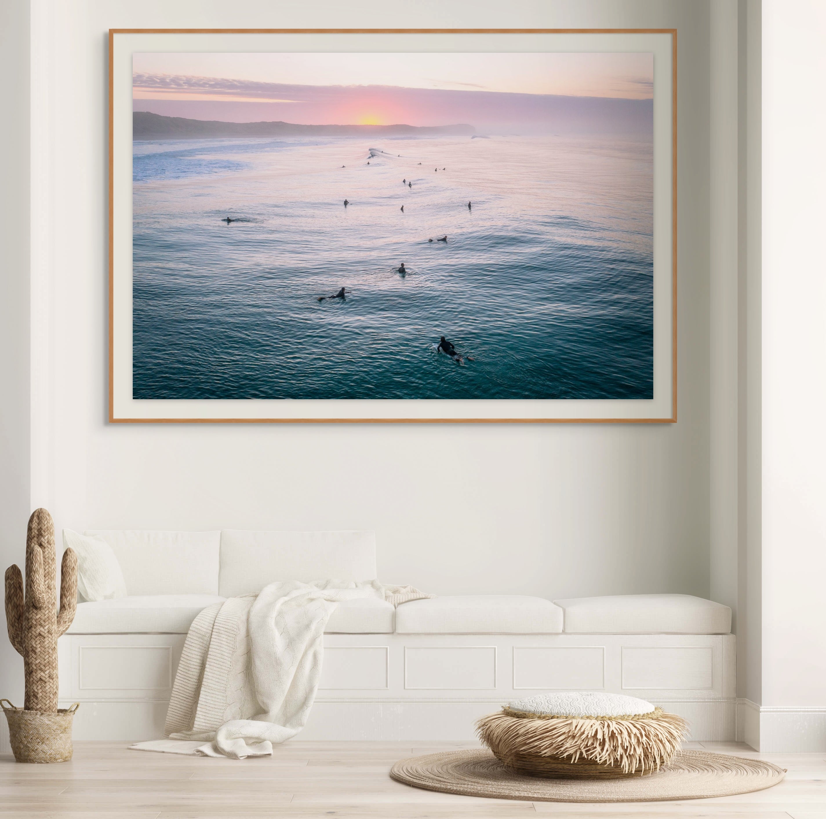 Surf Coast Victoria sunrise surfers drone photography print