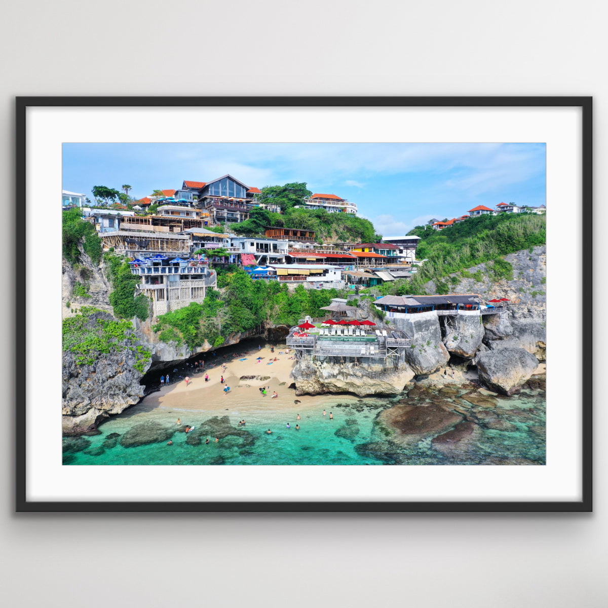 Bali Uluwatu rugged shoreline aerial landscape photo print”