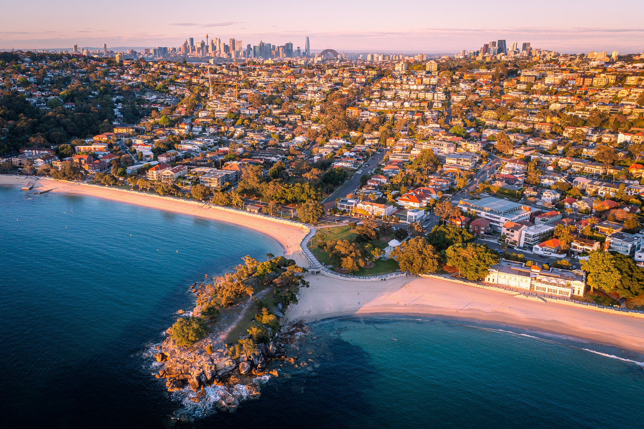 Balmoral Beach Sydney aerial wall art print
