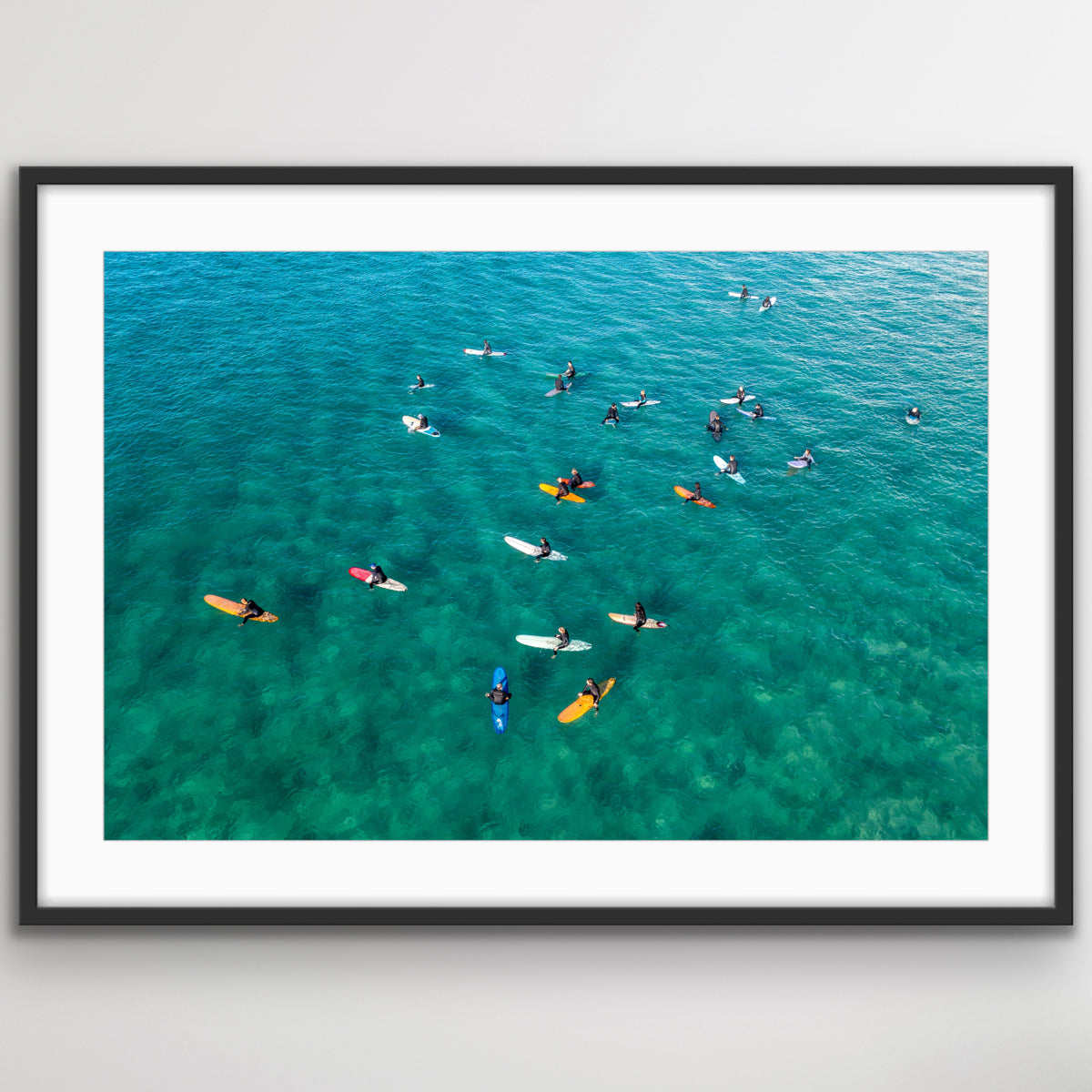 Bondi lineup surfers fine art print for coastal home decor