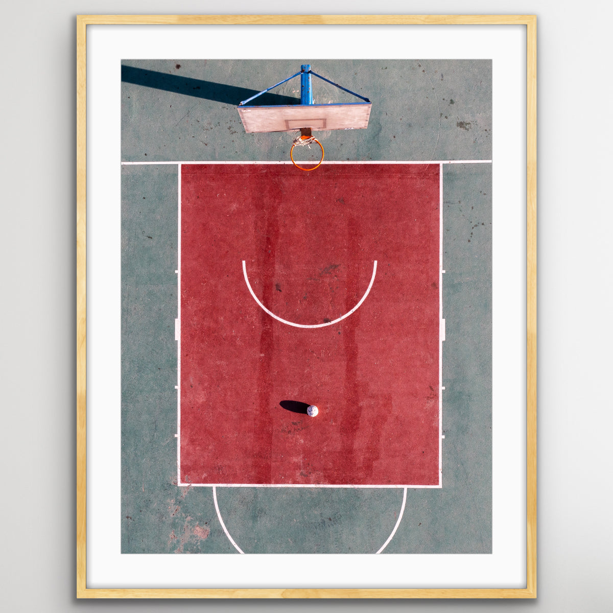 antorini Greece aerial landscape basketball court photo print