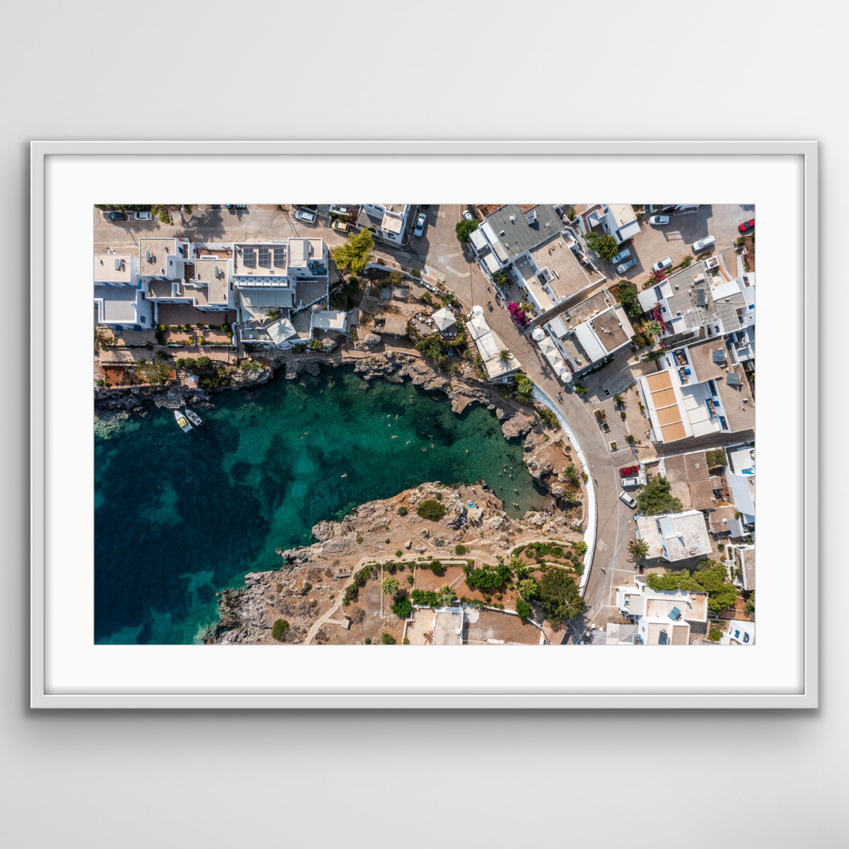 Aerial photograph of Kythira Mediterranean island texture wall art print