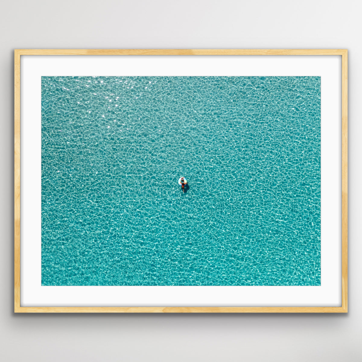 Drone aerial view of Kythira clear water fine art wall art photography print