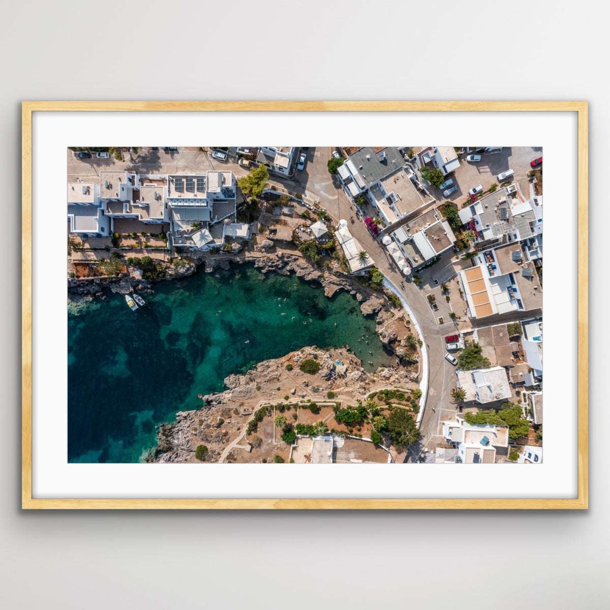 Greece Kythira top down aerial landscape photo print