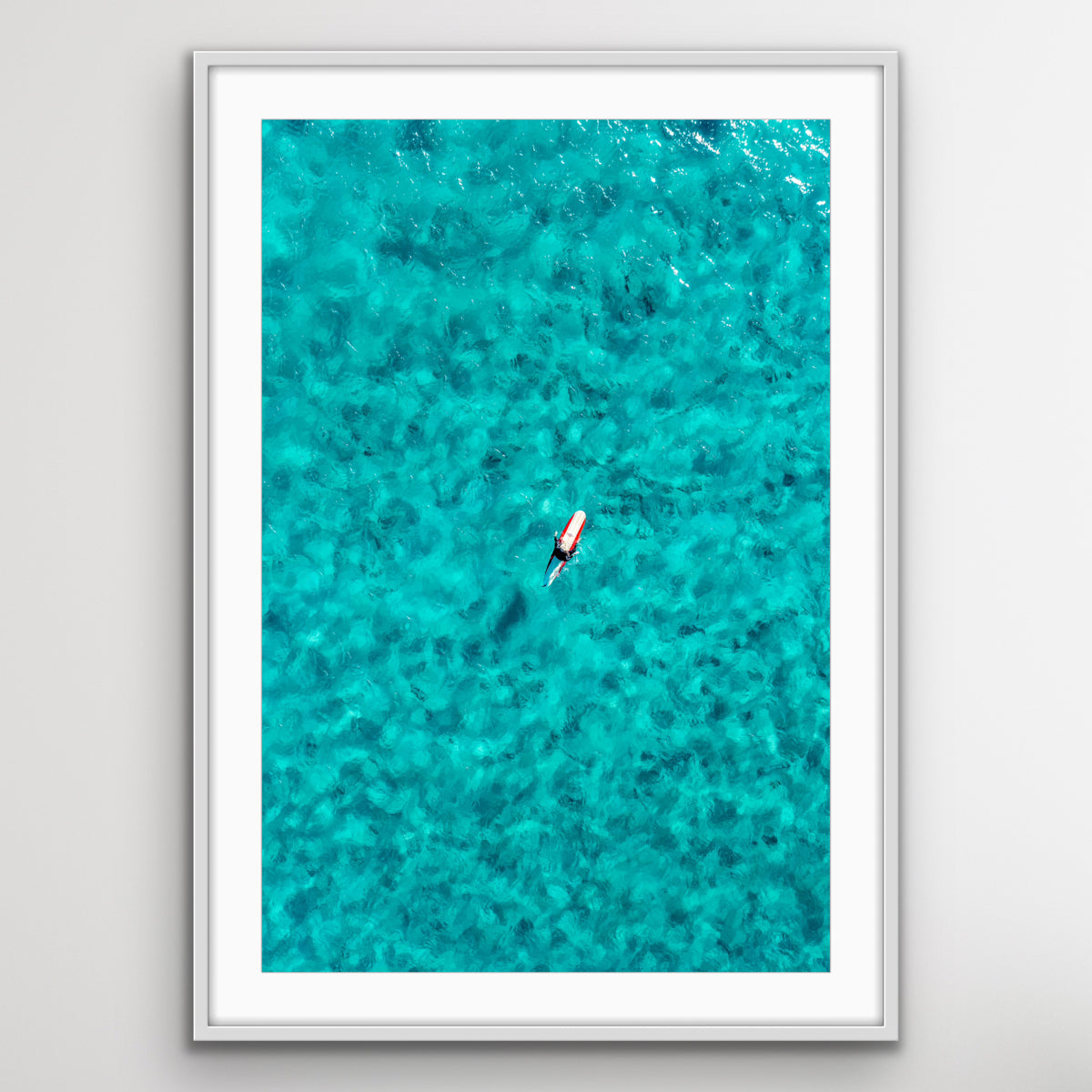 Manly Beach solo surfer ocean photography print