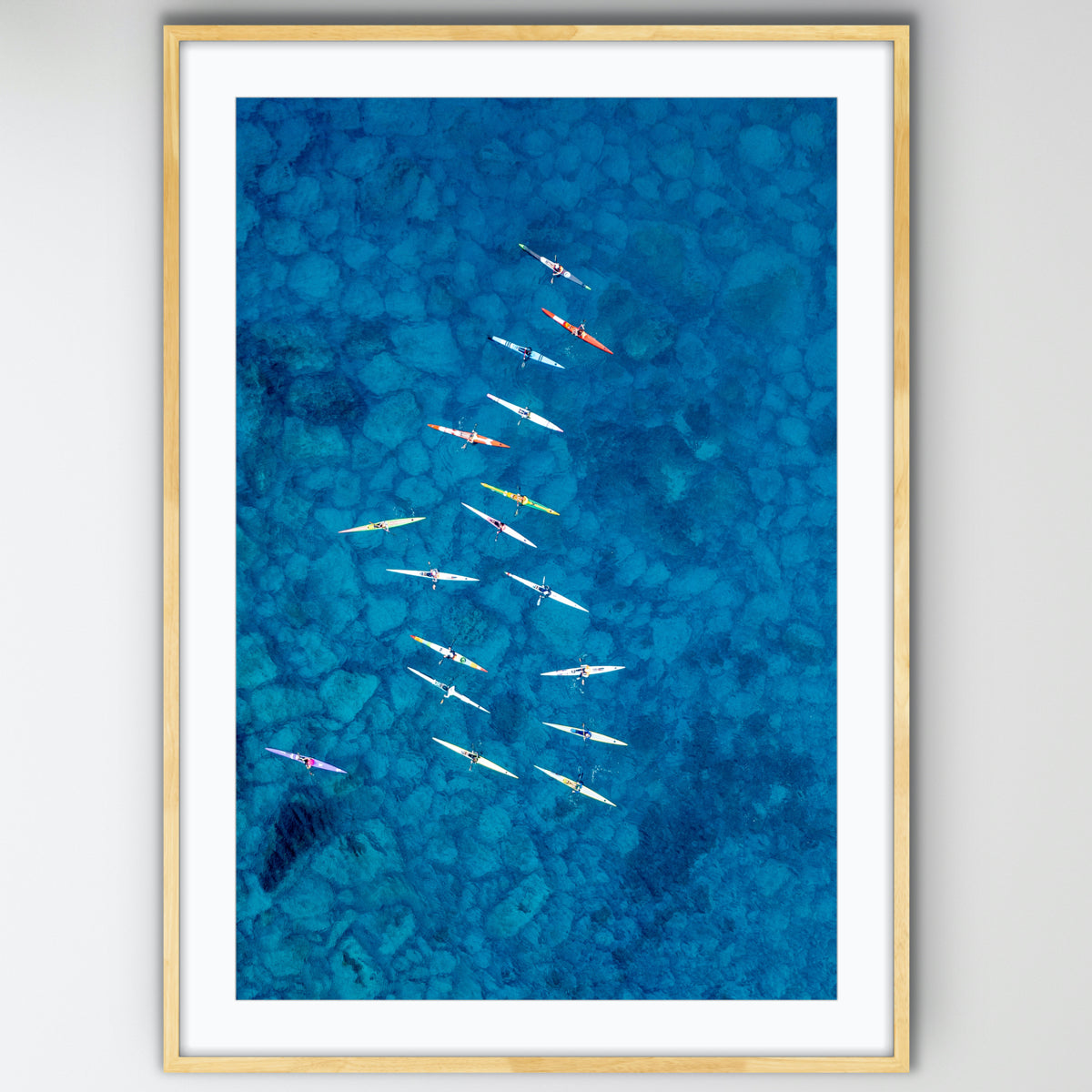 Colourful sea kayaks Bondi fine art print Sydney
