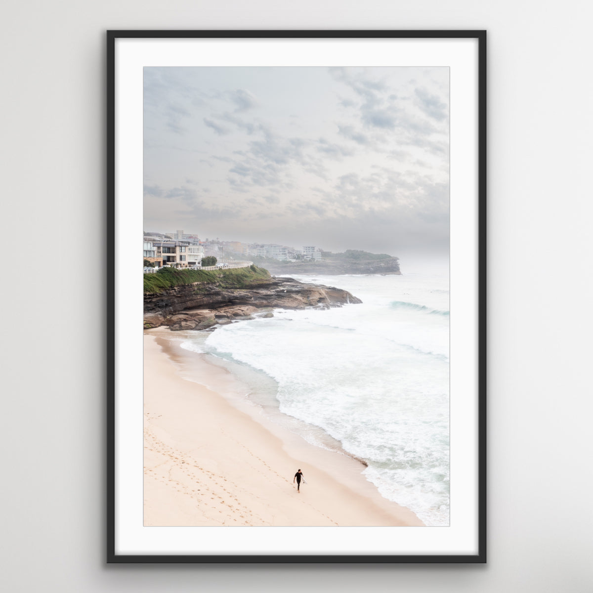 Single surfer riding wave at Bronte fine art print for coastal home decor