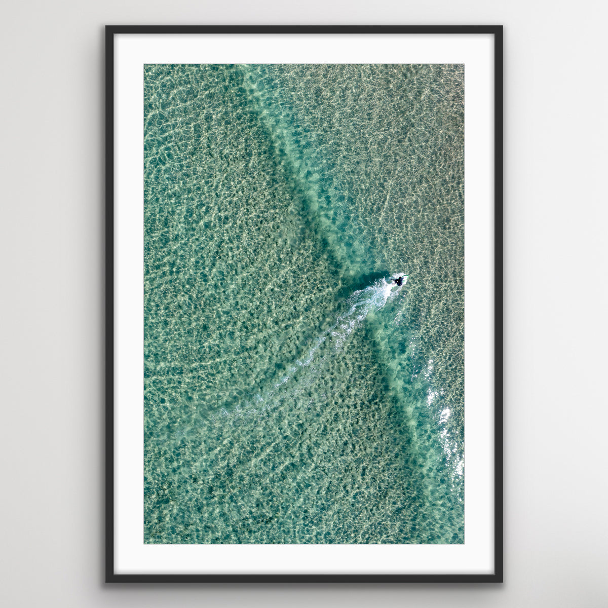 Bondi Beach surfer aerial photography print coastal wall art Sydney