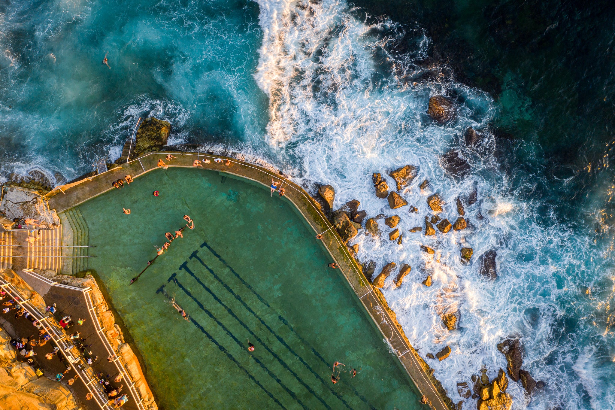 Explosion of Light Bondi Beach aerial print captured by drone fine art photography