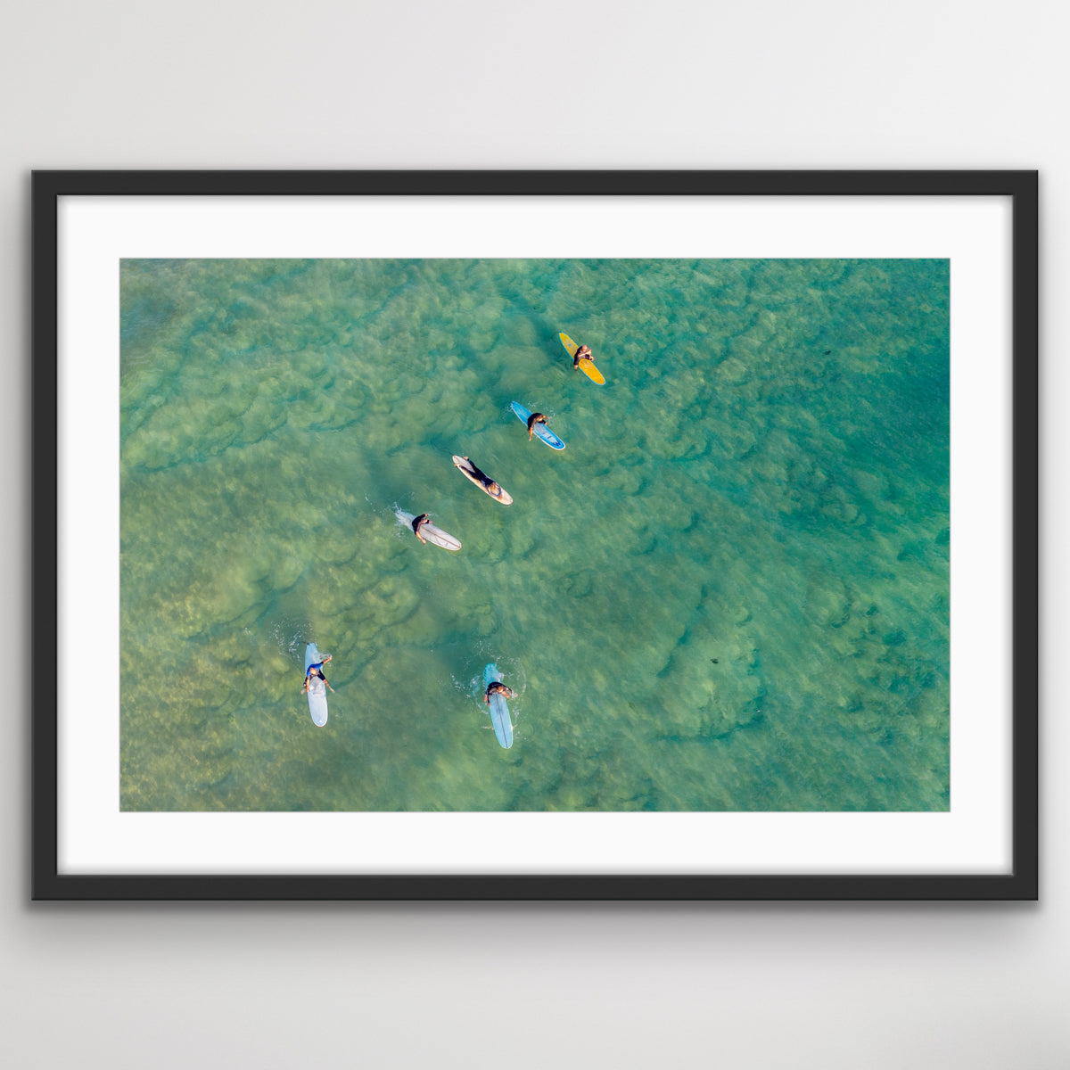Manly Beach surfers aerial photography print coastal wall art Sydney
