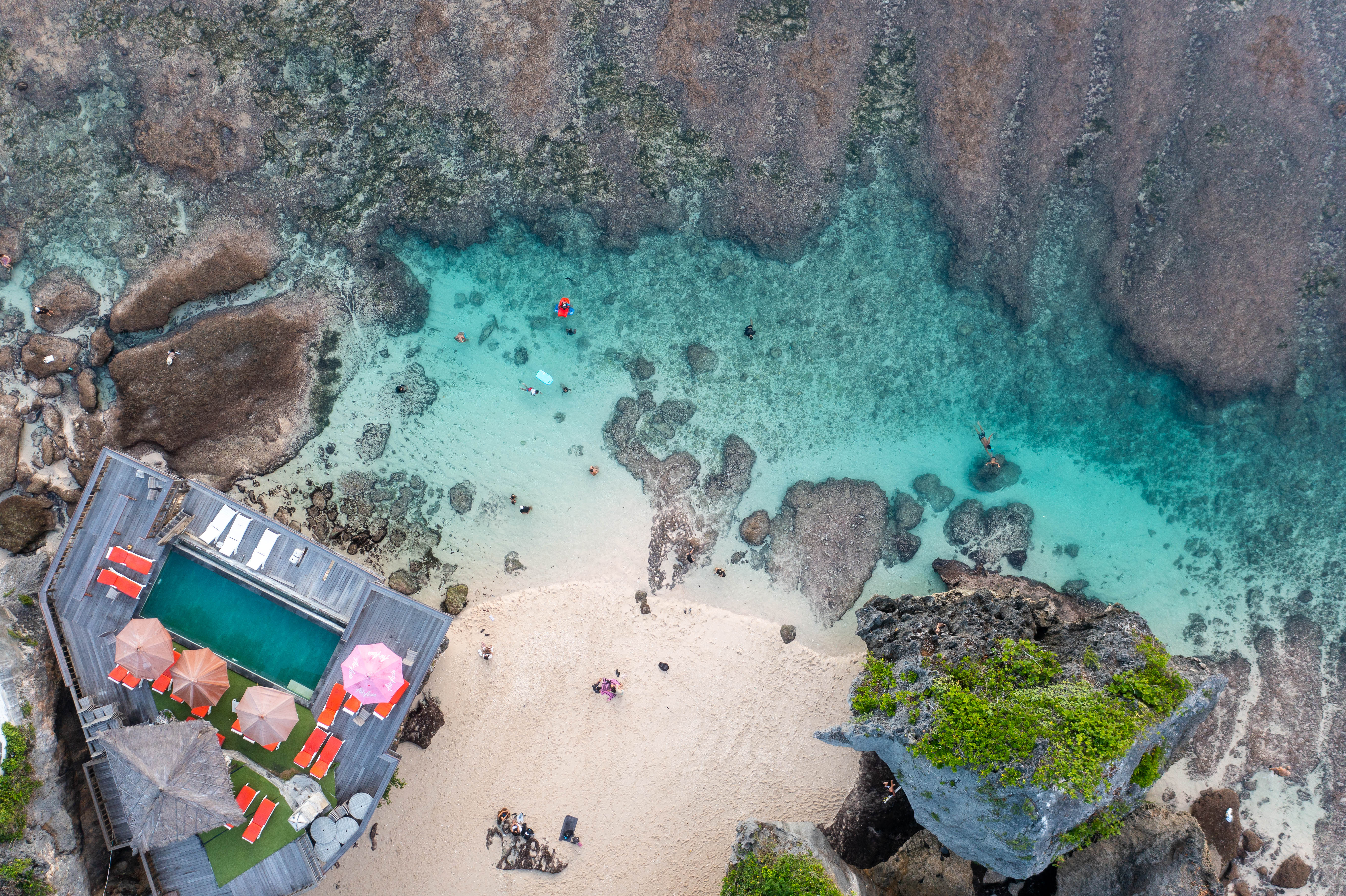 Uluwatu Reef aerial photography print showing reef and ocean in Bali