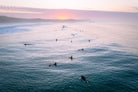 13th Beach Surfers at Sunrise aerial wall art print