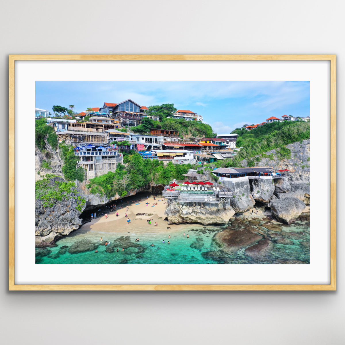 Drone aerial view of Uluwatu cliff top and Indian Ocean fine art wall art print