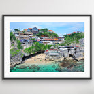 Bali Uluwatu rugged shoreline aerial landscape photo print”