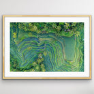 Indonesia Bali rice fields aerial landscape photo print with lush green patterns