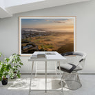 Sunrise light reflecting on Barwon River and beach from above – Victoria aerial photography