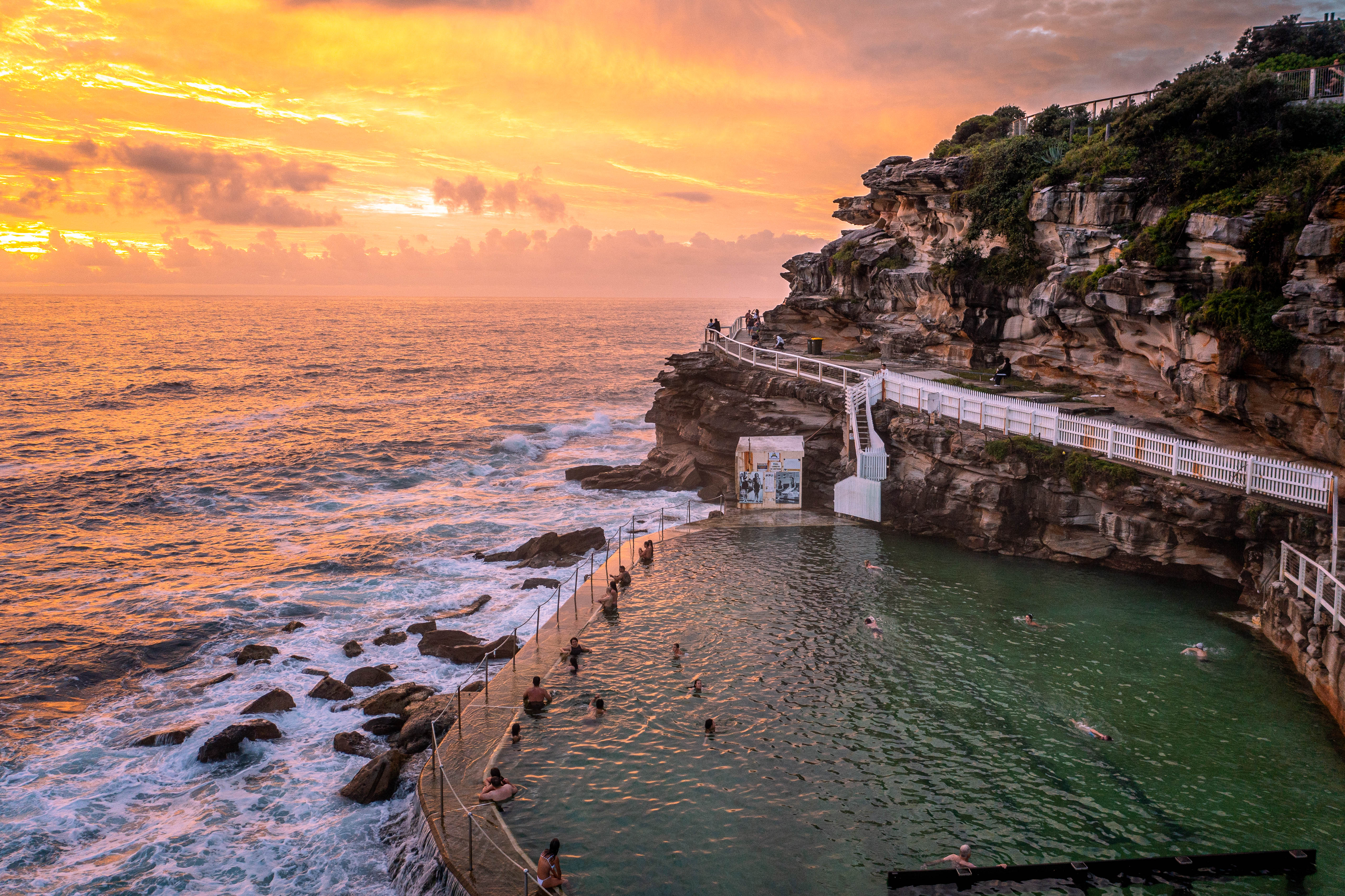Best Seat in the House Bronte Sunrise aerial photography print showing Sydney coastline at sunrise