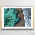 Drone aerial view of Bingin Beach surf break fine art wall art print