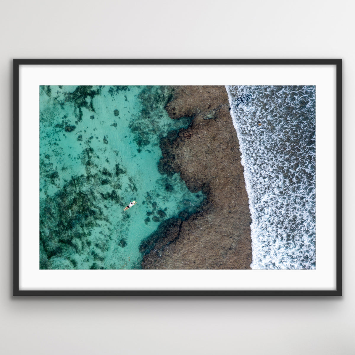 Bali Bingin Surfer aerial coastal landscape photo print