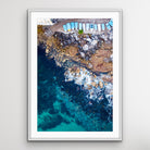 Aerial photograph of boats near Bondi shoreline wall art print