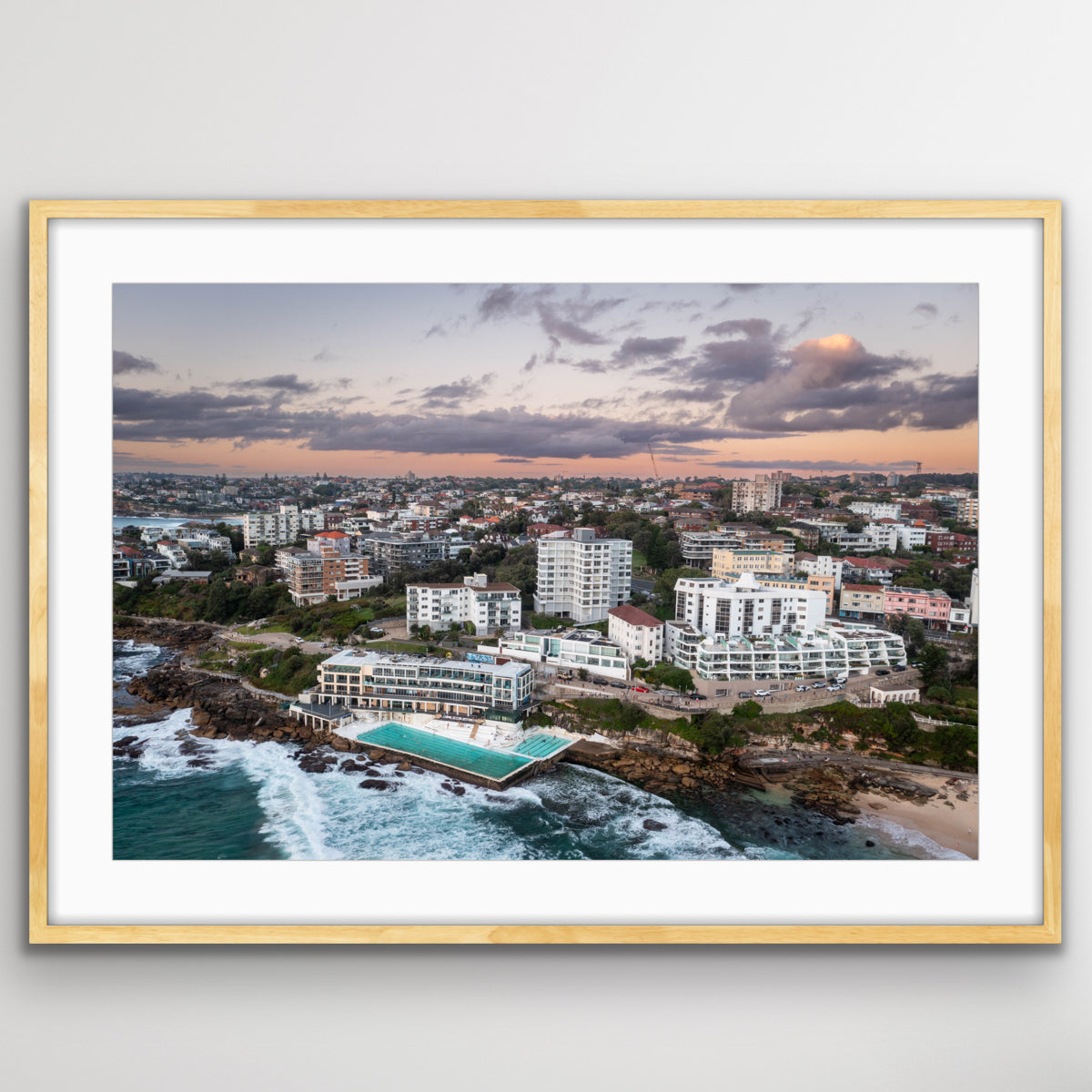 Bondi Beach orange sunrise coastal wall art