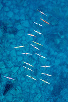 Sea Kayaks at Bondi Beach aerial wall art prin