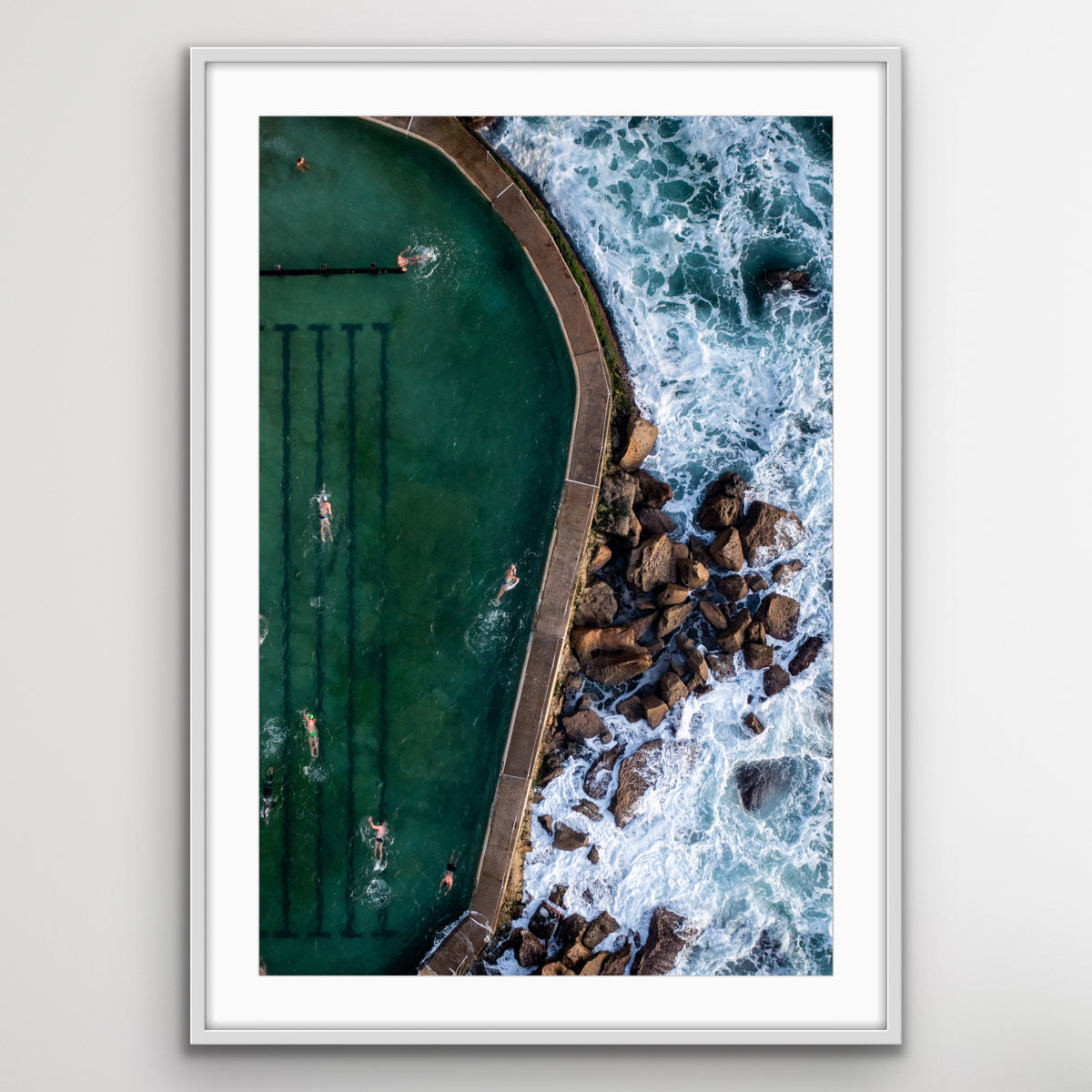 Bronte ocean pool swimmers fine art print for coastal home decor