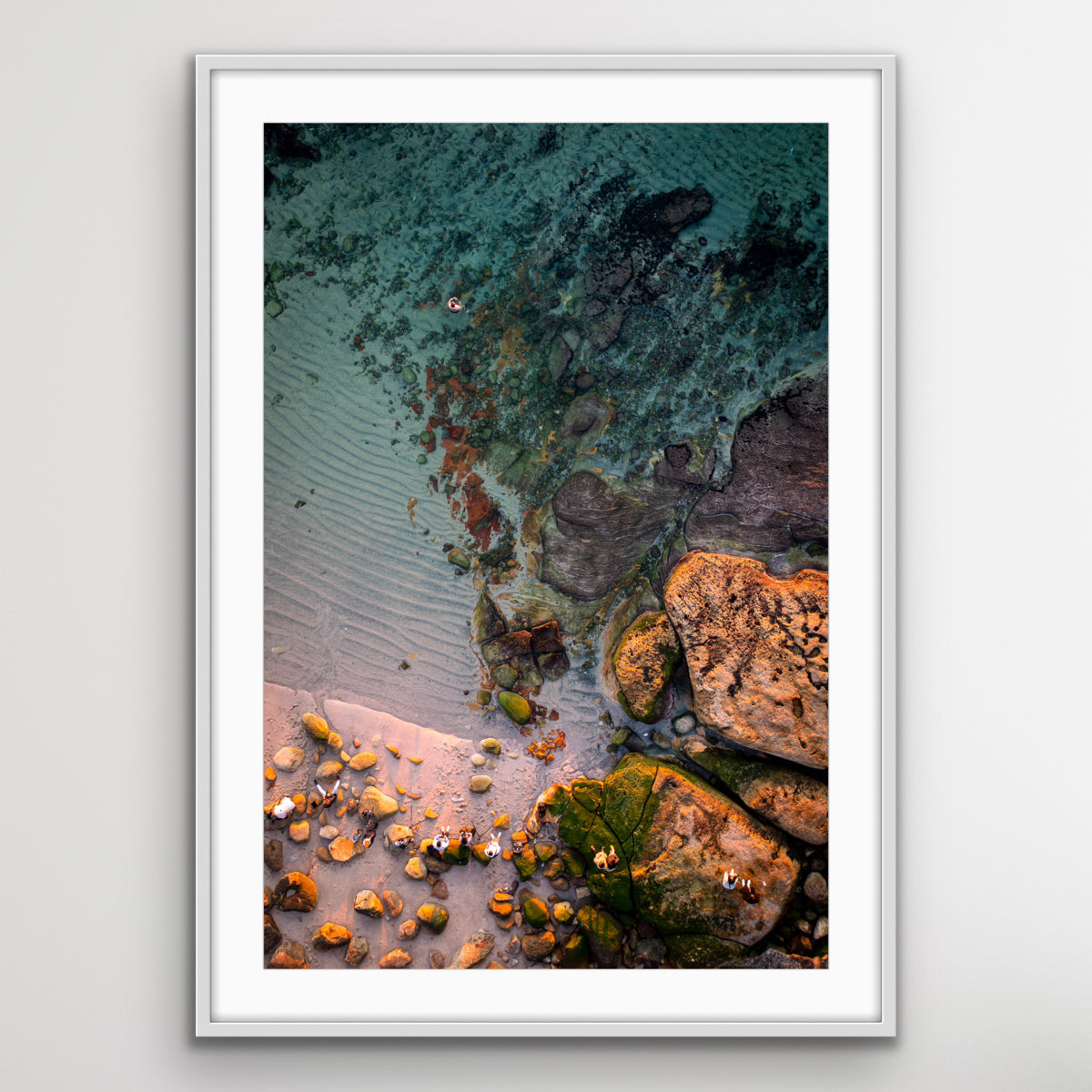 Sydney Bronte Beach rock pool sunrise aerial coastal landscape photo print