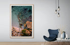 Golden sunlight Bronte rock pool aerial print captured by drone fine art photography