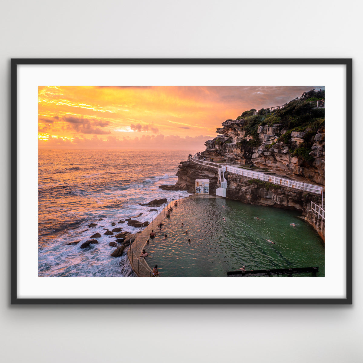 Drone aerial view of Bronte Beach sunrise fine art wall art photography print