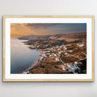 Drone aerial view of Kythira sunrise fine art wall art photography print