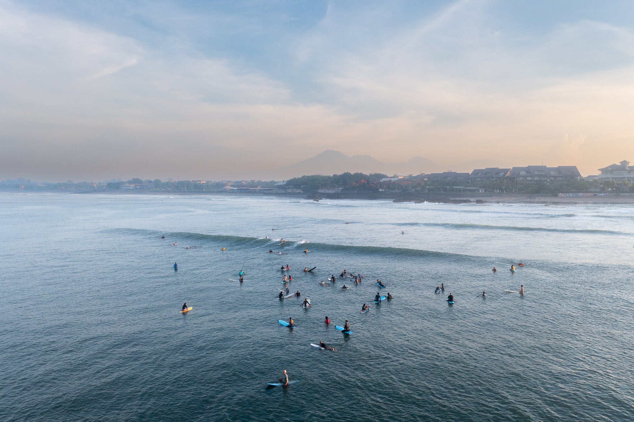 Island of the Gods aerial photography print showing Bali coastline and ocean
