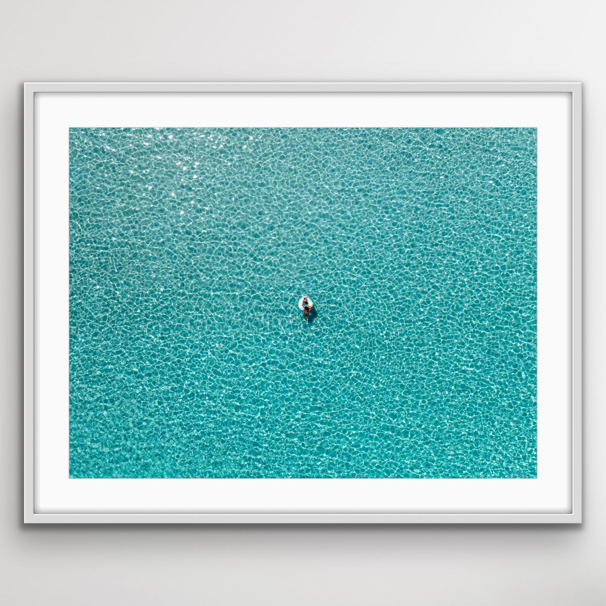 Aerial photograph of Kythira clear Mediterranean water wall art print