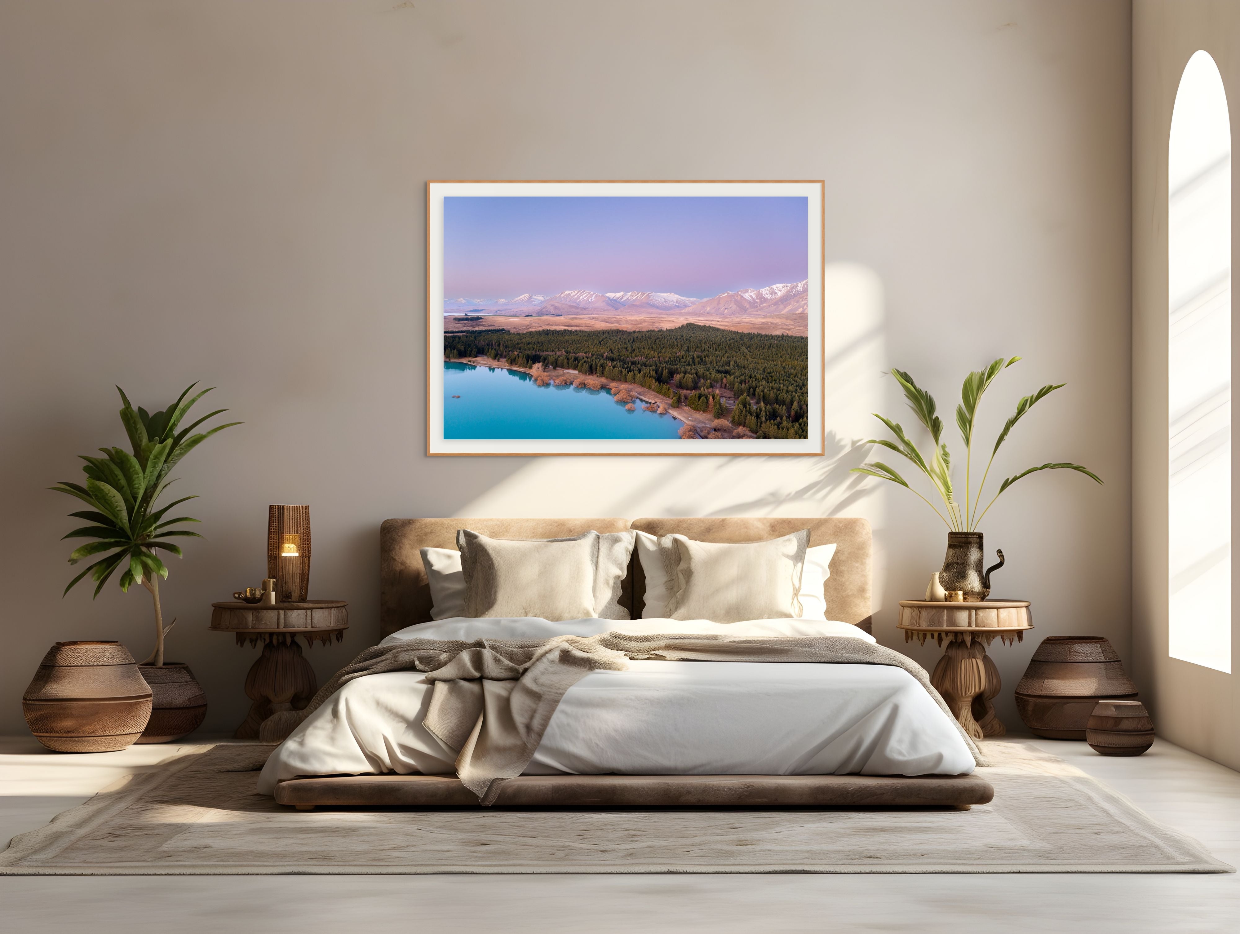 Lake Tekapo New Zealand aerial print captured by drone fine art photography