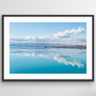 New Zealand Lake Tekapo aerial landscape photo print with scenic shoreline