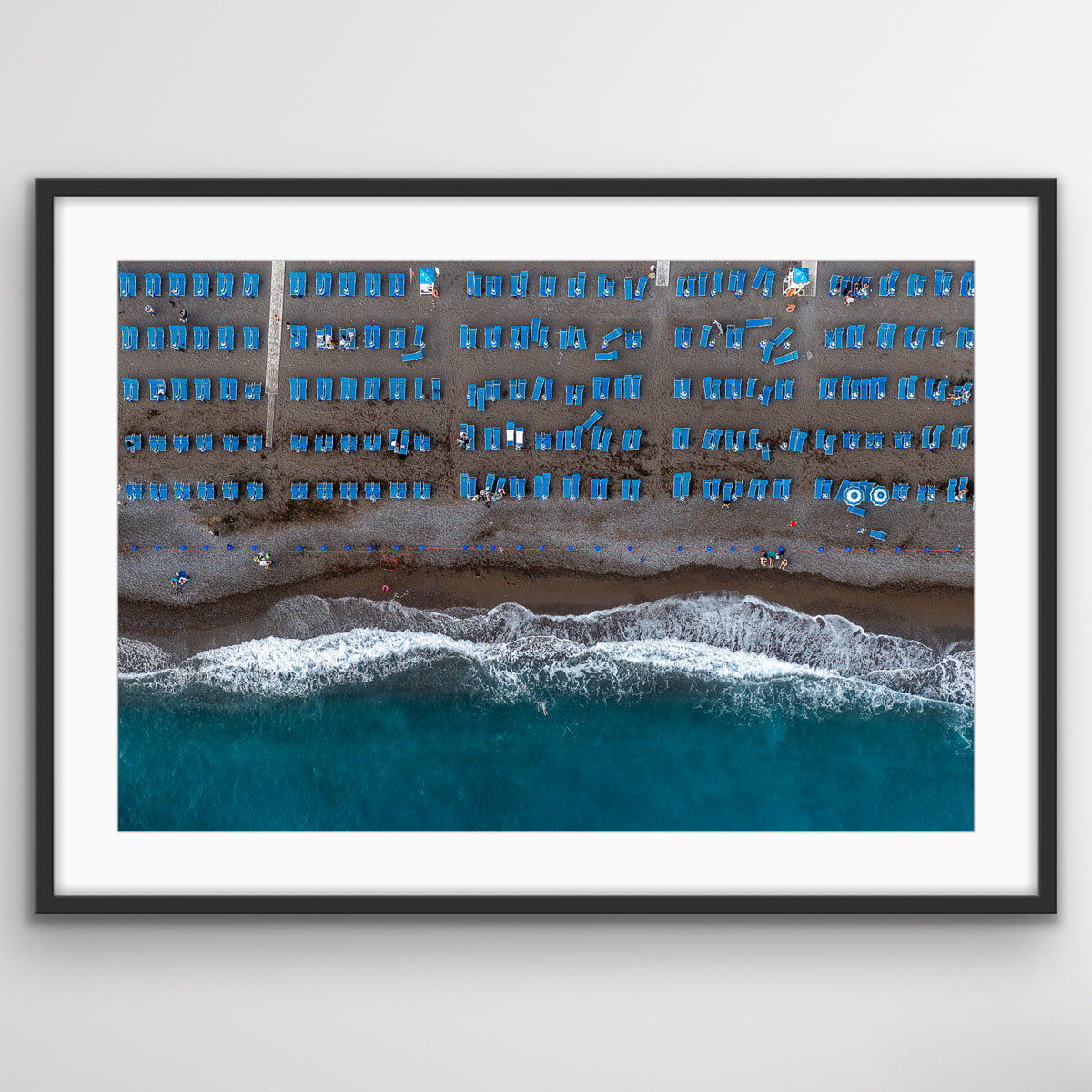 Italian coastal wall art Positano beach scene