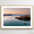 Drone aerial view of Lake Tekapo at sunrise fine art wall art photography print