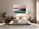 Aerial photograph of Lake Tekapo with warm sunrise tones wall art print