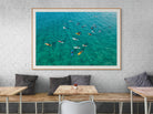 Large Bondi Beach surfers wall art print from above