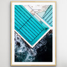 Lone swimmer Bondi Icebergs drone photography print
