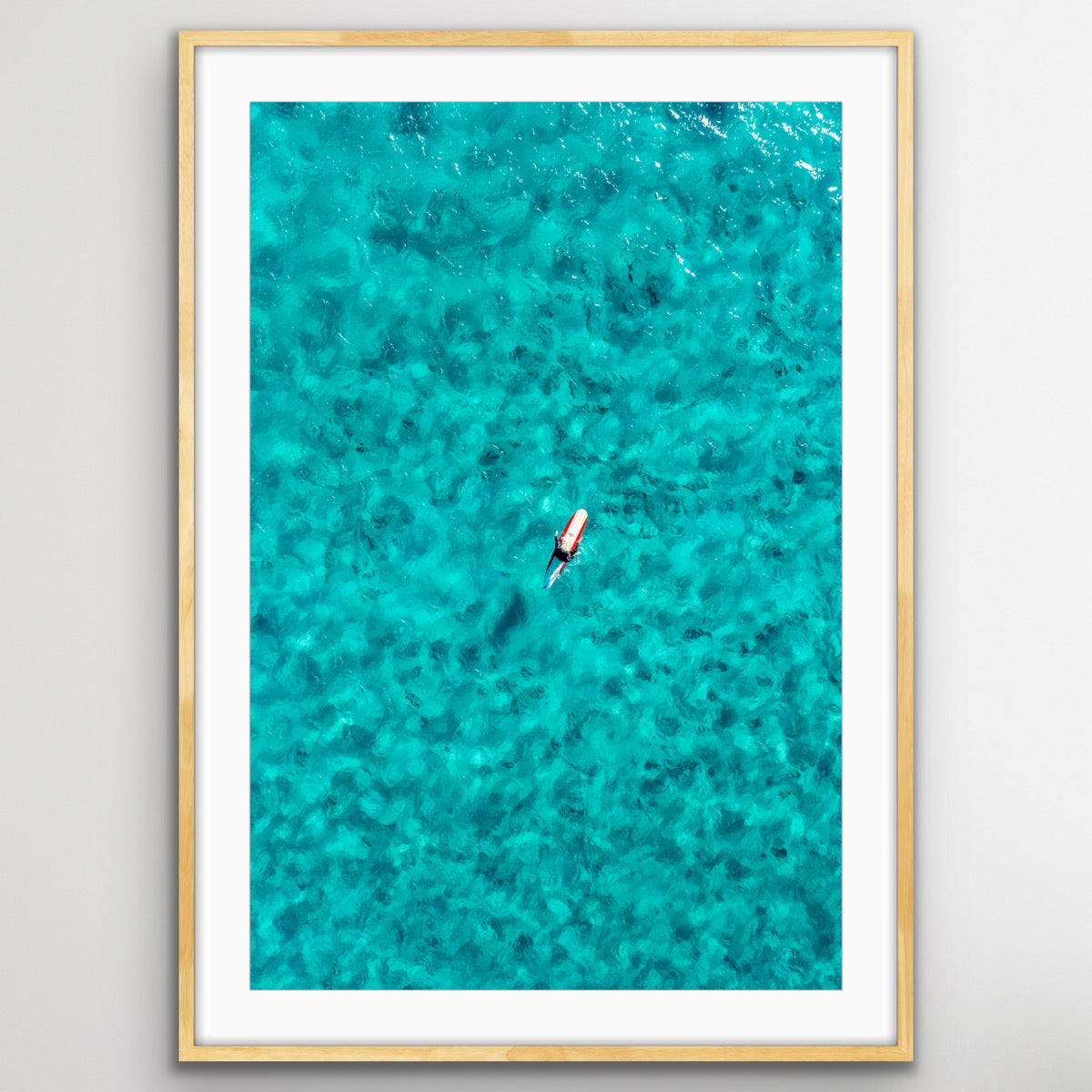 Manly Beach solo surfer ocean photography print