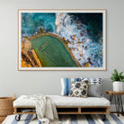 Sunkissed Bronte Pool aerial print captured by drone fine art photography