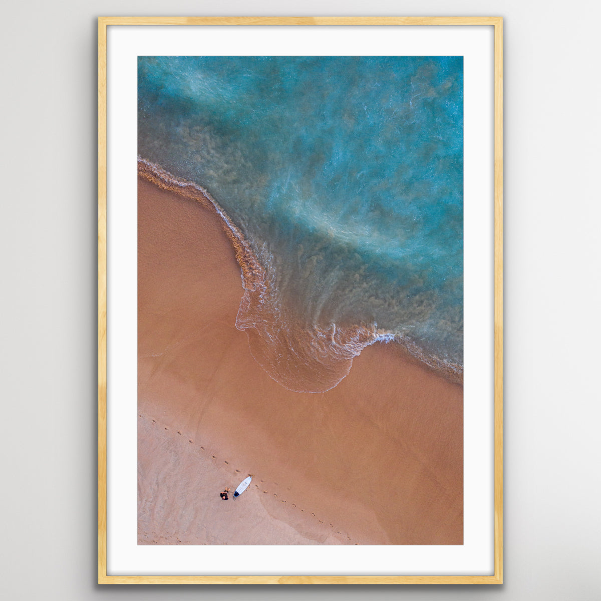 Manly Beach coastal wall art featuring surfer
