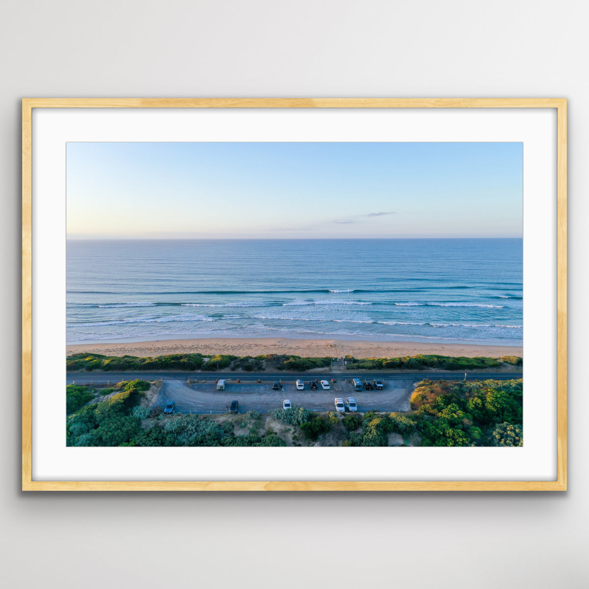 Surf Coast golden sunrise aerial coastal wall art